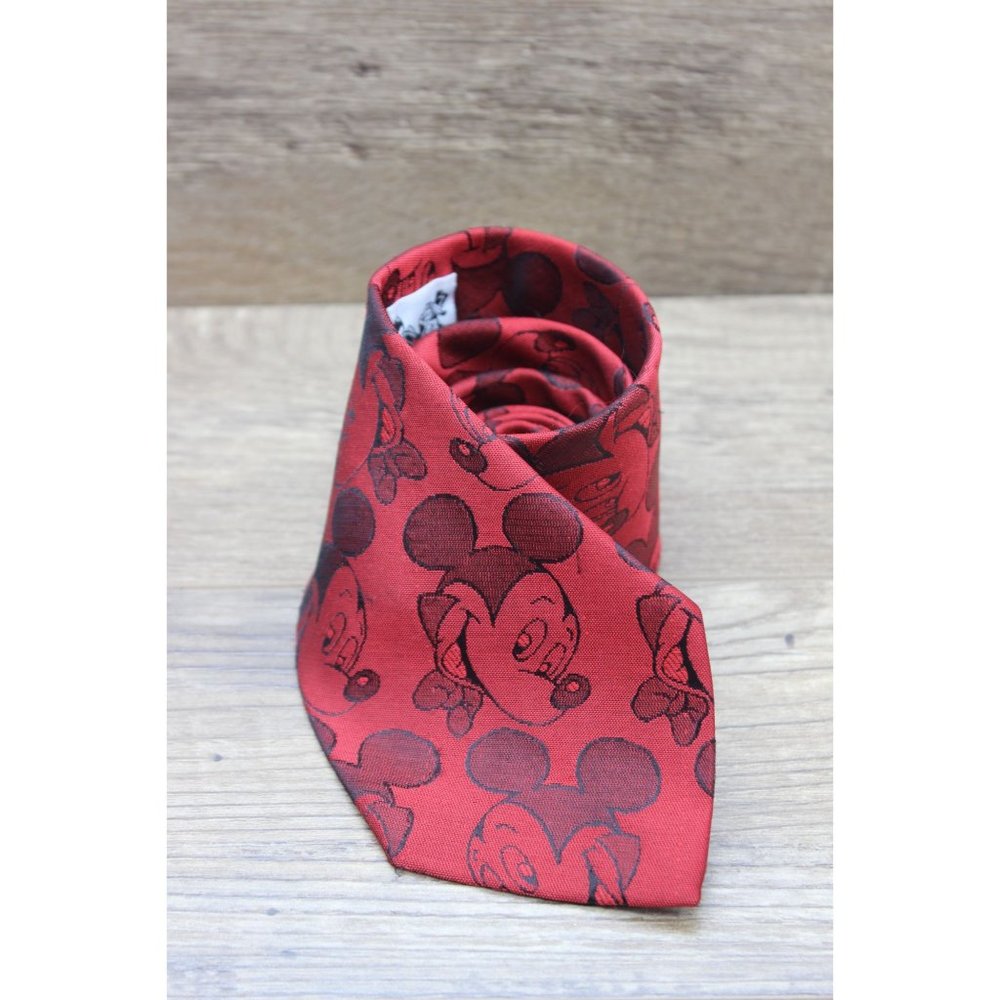Balancine The Tie Works vintage Mickey Mouse Disney red tie